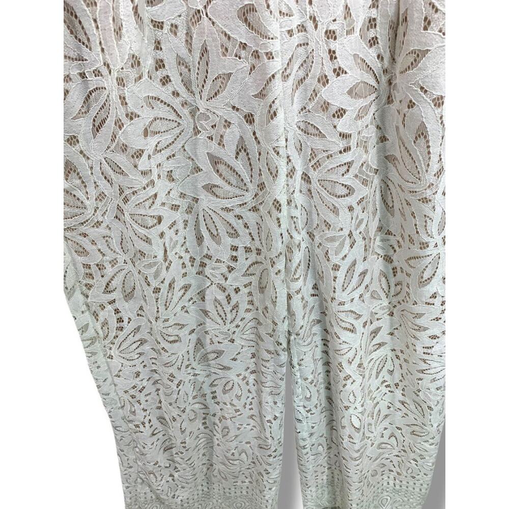 Medium Lulus New Ivory Lace Jumpsuit Sleeveless Womens - Picture 4 of 14